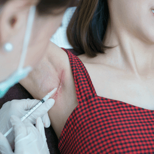 injection de cortisone intracicatricielle photo